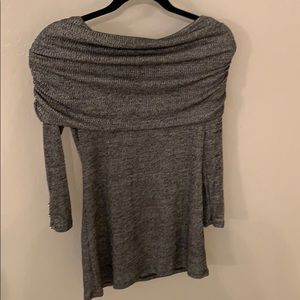 New WHBM grey fold down sweater